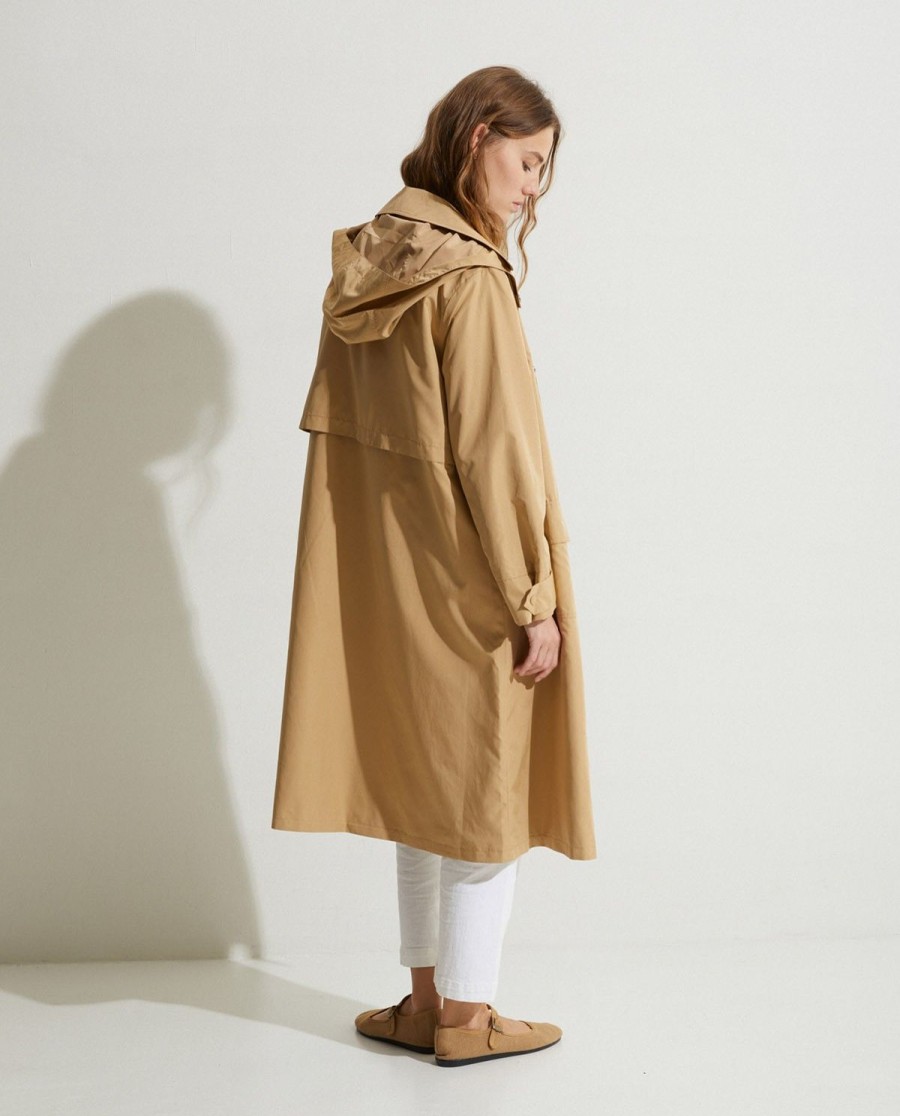 YERSE Water-Repellent Raincoat Camel Clearance