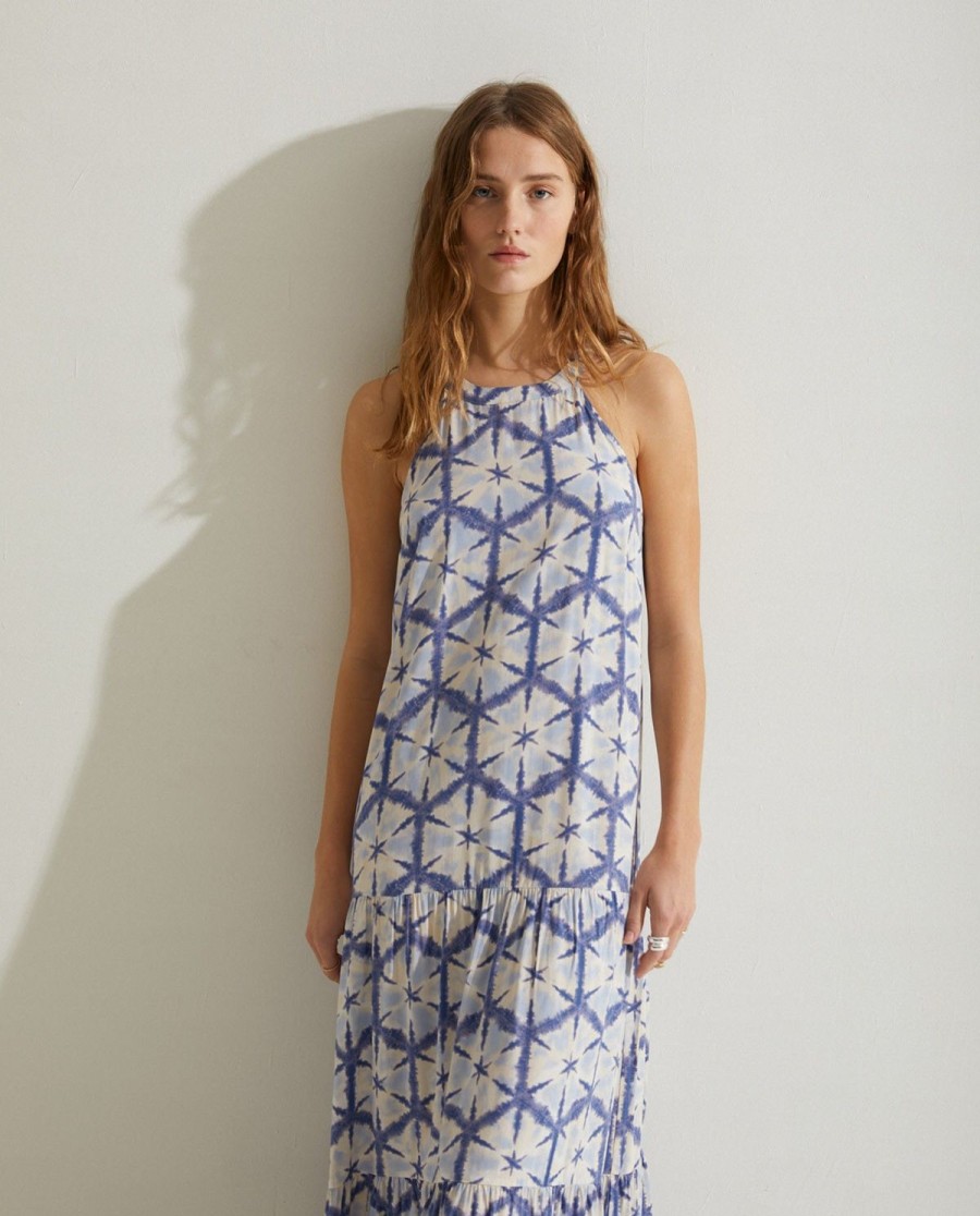 YERSE Flowy Tie-Dye Dress Blue Wholesale